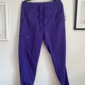 Adar grape purple yoga jogger scrub pants - NWT